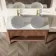 Maru Walnut Wood Grain Vanity Cabinet 1200mm with Carrara Marble Top - Basin Not Included