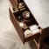 Maru Walnut Wood Grain Vanity Cabinet 1200mm with Carrara Marble Top - Basin Not Included