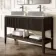 Maru Black Oak Wood Grain Vanity Cabinet 1400mm with Carrara Marble Top - Basin Not Included