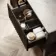 Maru Black Oak Wood Grain Vanity Cabinet 1400mm with Carrara Marble Top - Basin Not Included