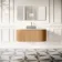 Positano Natural Oak Curved Wall Hung Vanity Drawer with Carrara Marble Top 1200mm - Basin Not Included