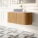 Positano Natural Oak Curved Wall Hung Vanity Drawer with Carrara Marble Top 1200mm - Basin Not Included