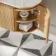 Positano Natural Oak Curved Wall Hung Vanity Drawer with Carrara Marble Top 1200mm - Basin Not Included