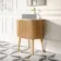 Positano Natural Oak Curved Vanity Unit with Carrara Marble Top 800mm - Basin Not Included