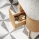 Positano Natural Oak Curved Vanity Unit with Carrara Marble Top 800mm - Basin Not Included