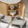 Positano Natural Oak Curved Vanity Unit with Carrara Marble Top 1000mm - Basin Not Included