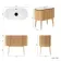 Positano Natural Oak Curved Vanity Unit with Carrara Marble Top 1000mm - Basin Not Included