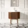 Positano Natural Walnut Curved Vanity Unit with Carrara Marble Top 800mm - Basin Not Included