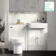 Monaco Cotton White Combination Vanity Basin with Marble Top and Miami Toilet 1200mm