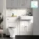 Monaco Cotton White Combination Vanity Basin with Marble Top & Kansas Toilet with Wooden Seat 1200mm