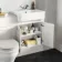 Monaco Cotton White Combination Vanity Basin with Marble Top & Kansas Toilet with Wooden Seat 1200mm