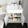 Monaco Cotton White Combination Vanity Basin with Marble Top & Kansas Toilet with Wooden Seat 1200mm
