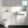 Monaco Cotton White Combination Vanity Basin with Marble Top and Kansas Toilet with Wooden Seat 1500mm