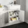 Monaco Cotton White Combination Vanity Basin with Marble Top and Kansas Toilet with Wooden Seat 1500mm