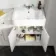 Monaco Cotton White Combination Vanity Basin with Marble Top and Kansas Toilet with Wooden Seat 1500mm