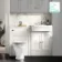 Monaco Cotton White Combination Vanity Traditional Basin and Kansas Toilet with Wooden Seat 1200mm