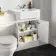 Monaco Cotton White Combination Vanity Traditional Basin and Kansas Toilet with Wooden Seat 1200mm