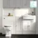 Monaco Cotton White Combination Vanity Traditional Basin and Hudson Toilet with Wooden Seat 1500mm