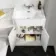 Monaco Cotton White Combination Vanity Traditional Basin with Marble Top & Kansas Toilet with Wooden Seat 1200mm