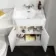 Monaco Cotton White Combination Vanity Traditional Basin with Marble Top & Hudson Toilet with Wooden Seat 1200mm