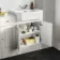 Monaco Cotton White Combination Vanity Traditional Basin with Marble Top & Kansas Toilet with Wooden Seat 1500mm