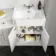 Monaco Cotton White Combination Vanity Traditional Basin with Marble Top & Kansas Toilet with Wooden Seat 1500mm