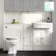 Monaco Cotton White Combination Vanity Traditional Basin with Marble Top & Hudson Toilet with Wooden Seat 1500mm