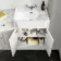 Monaco Cotton White Combination Vanity Traditional Basin with Marble Top & Hudson Toilet with Wooden Seat 1500mm
