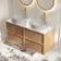 Bora Natural Oak Wall Hung Vanity Drawer with Carrara Marble Top 1200mm - Basin Not Included