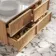 Bora Natural Oak Wall Hung Vanity Drawer with Carrara Marble Top 1200mm - Basin Not Included