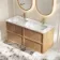 Bora Natural Oak Carrara Marble Wall Hung Vanity Drawer & Undermount Basin 1200mm