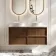 Bora Natural Walnut Wall Hung Vanity Drawer with Carrara Marble Top 1200mm - Basin Not Included
