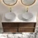 Bora Natural Walnut Wall Hung Vanity Drawer with Carrara Marble Top 1200mm - Basin Not Included
