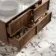 Bora Natural Walnut Wall Hung Vanity Drawer with Carrara Marble Top 1200mm - Basin Not Included