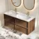 Bora Natural Walnut Carrara Marble Wall Hung Vanity Drawer & Undermount Basin 1200mm