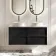 Bora Black Oak Wall Hung Vanity Drawer with Carrara Marble Top 1200mm - Basin Not Included