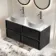 Bora Black Oak Wall Hung Vanity Drawer with Carrara Marble Top 1200mm - Basin Not Included