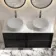 Bora Black Oak Wall Hung Vanity Drawer with Carrara Marble Top 1200mm - Basin Not Included
