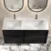 Bora Black Oak Carrara Marble Wall Hung Vanity Drawer & Undermount Basin 1200mm