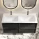Kos Black Oak Wall Hung Basin Drawer Vanity 1200mm