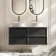 Kos Black Oak Wall Hung Vanity Drawer with Carrara Marble Top 1200mm - Basin Not Included
