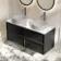 Kos Black Oak Wall Hung Vanity Drawer with Carrara Marble Top 1200mm - Basin Not Included