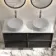 Kos Black Oak Wall Hung Vanity Drawer with Carrara Marble Top 1200mm - Basin Not Included