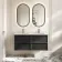 Kos Black Oak Carrara Marble Wall Hung Vanity Drawer & Undermount Basin 1200mm