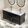 Kos Black Oak Carrara Marble Wall Hung Vanity Drawer & Undermount Basin 1200mm