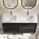 Kos Black Oak Carrara Marble Wall Hung Vanity Drawer & Undermount Basin 1200mm