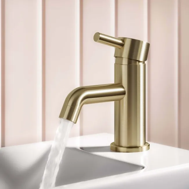 Trent Brushed Brass Cloakroom Basin Mixer Tap