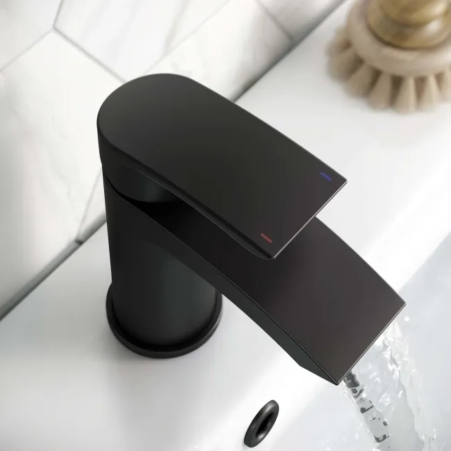 Spey Matt Black Basin Mixer Tap