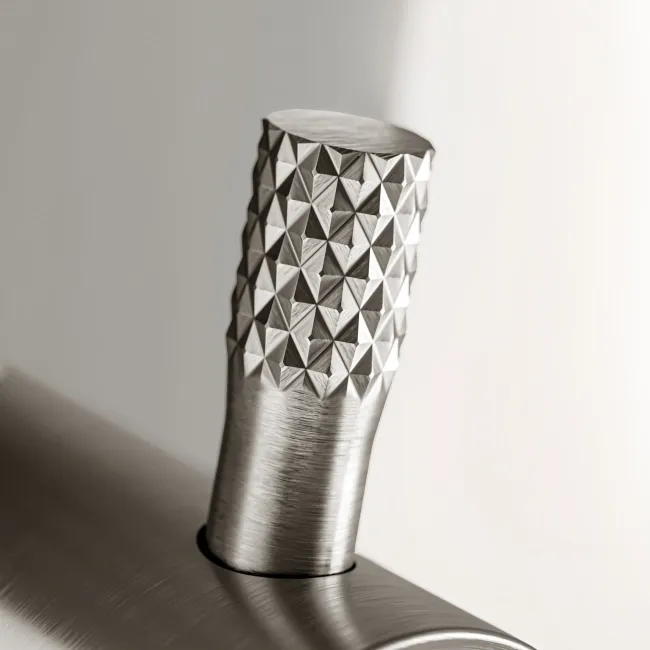 Suir Premium Brushed Nickel Round Thermostatic Shower Valve with Knurled Detailing - 3 Outlet