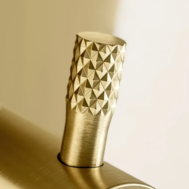 Suir Premium Brushed Brass Round Thermostatic Shower Valve with Knurled Detailing - 3 Outlet